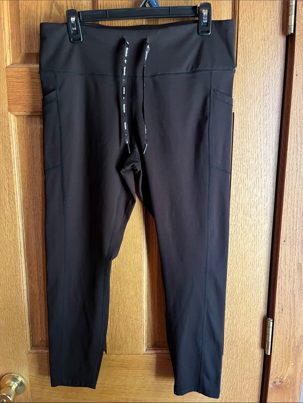 Reebok Black Athletic Leggings with Logo XL